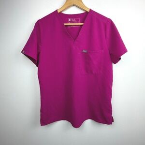 FIGS V-Neck Scrub Top Magenta Pink Technical Collection FW1000 Womens M